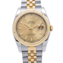 将图像加载到图库查看器中,ROLEX Datejust W36mm Stainless Steel K18YG Champagne Dial116233