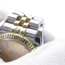 将图像加载到图库查看器中,ROLEX Datejust W36mm Stainless Steel K18YG Champagne Dial116233