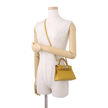 Load image into Gallery viewer, HERMES Mini Kelly 2 Verso Jaune Ambre/Rose Tyrien Chevre Myzore Goatskin