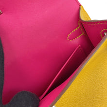Load image into Gallery viewer, HERMES Mini Kelly 2 Verso Jaune Ambre/Rose Tyrien Chevre Myzore Goatskin