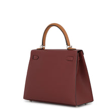 Load image into Gallery viewer, HERMES Kelly Sellier tricolor Rouge H/Beblanc/Gold Epsom Size 25