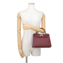 Load image into Gallery viewer, HERMES Kelly Sellier tricolor Rouge H/Beblanc/Gold Epsom Size 25