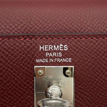 Load image into Gallery viewer, HERMES Kelly Sellier tricolor Rouge H/Beblanc/Gold Epsom Size 25