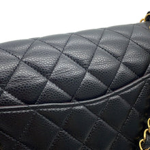 Load image into Gallery viewer, CHANEL Matelasse W Flap ChainShoulder Bag BlackA01112 Caviar Leather Size 25