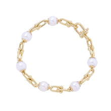 将图像加载到图库查看器中,TIFFANY&Co. HardWear Link Pearl Bracelet Size Large70606178 18K Yellow Gold