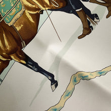 Load image into Gallery viewer, HERMES Royal Andalusian Equestrian School Carre Size 90 Light Green/Multicolor Silk100%