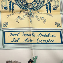 Load image into Gallery viewer, HERMES Royal Andalusian Equestrian School Carre Size 90 Light Green/Multicolor Silk100%
