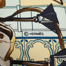 Load image into Gallery viewer, HERMES Royal Andalusian Equestrian School Carre Size 90 Light Green/Multicolor Silk100%