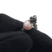 Load image into Gallery viewer, CHANEL CC Logo Necklace Black Metal Faux Pearl Rhinestone