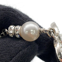 Load image into Gallery viewer, CHANEL CC Logo Faux PearlNecklace Gold Plated Rhinestone Faux Pearl