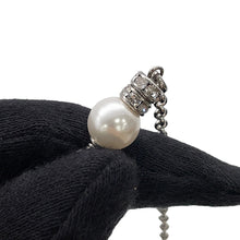 Load image into Gallery viewer, CHANEL CC Logo Faux PearlNecklace Gold Plated Rhinestone Faux Pearl