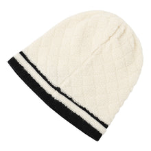 Load image into Gallery viewer, CHANEL CC Logo Knit cap White/Black Cashmere100%