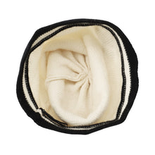 Load image into Gallery viewer, CHANEL CC Logo Knit cap White/Black Cashmere100%