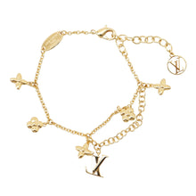 Load image into Gallery viewer, LOUIS VUITTON Bracelet・LV Flora Gram GoldM0940A Metal Faux Pearl