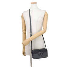 Load image into Gallery viewer, GUCCI Cutout Interlocking G Shoulder Bag Gray/Black725341 GG Supreme Leather
