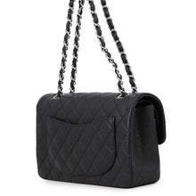 将图像加载到图库查看器中,CHANEL Matelasse W Flap ChainShoulder Bag BlackA01113 Caviar Leather Size 23