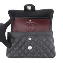 Load image into Gallery viewer, CHANEL Matelasse W Flap ChainShoulder Bag BlackA01113 Caviar Leather Size 23