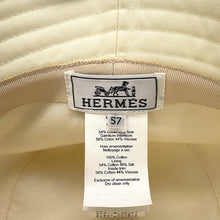 Load image into Gallery viewer, HERMES Harper Bucket Hat Size 57 Blanc Lotus Cotton100%