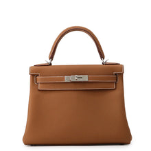 将图像加载到图库查看器中,HERMES Kelly Retourne Gold Togo Leather Size 28