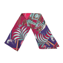 Load image into Gallery viewer, HERMES CARRE EN CARRES Maxi Twilly Bordeaux/Multicolor Silk100%