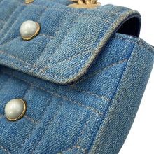 Load image into Gallery viewer, GUCCI GG Marmont Denim Shoulder Bag Blue446744 Denim Leather Faux Pearl Size Small