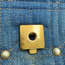 Load image into Gallery viewer, GUCCI GG Marmont Denim Shoulder Bag Blue446744 Denim Leather Faux Pearl Size Small