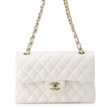 Load image into Gallery viewer, CHANEL Matelasse W flap ChainShoulder WhiteA01113 Caviar Leather Size 23