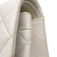 Load image into Gallery viewer, CHANEL Matelasse W flap ChainShoulder WhiteA01113 Caviar Leather Size 23
