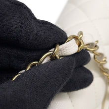 Load image into Gallery viewer, CHANEL Matelasse W flap ChainShoulder WhiteA01113 Caviar Leather Size 23