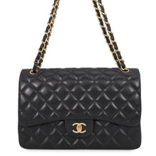 Load image into Gallery viewer, CHANEL Jumbo Matelasse Double Flap Black Lambskin Size 30