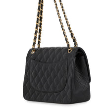 Load image into Gallery viewer, CHANEL Jumbo Matelasse Double Flap Black Lambskin Size 30