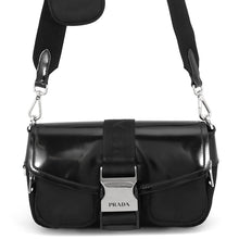 Load image into Gallery viewer, PRADA Re-Nylon Shoulder Bag block1BD295_2ATN_F0002 Nylon BrushedLeather