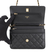 将图像加载到图库查看器中,CHANEL Classic Chain Wallet BlackAP4241 Caviar Leather