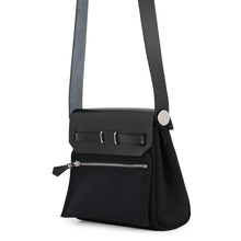 Load image into Gallery viewer, HERMES Herbag zip Black Toile H Vache Hunter Leather Size Mini