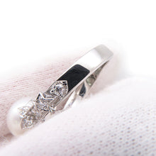 Load image into Gallery viewer, CHANEL Comet Twin Pearl Ring Size 52/#12 18K White Gold