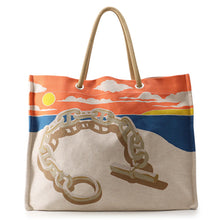 Load image into Gallery viewer, HERMES Escale à la Plage beach bag Ashie/Multicolor Toile H