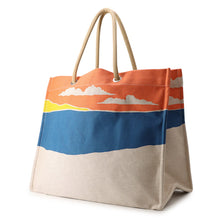 Load image into Gallery viewer, HERMES Escale à la Plage beach bag Ashie/Multicolor Toile H