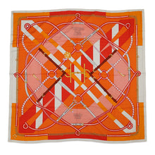 将图像加载到图库查看器中,HERMES Giant Square Parcours Sans Faute - A perfect course Size 140 Orange/Corail/White Cashmere70% Silk30%