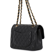 Load image into Gallery viewer, CHANEL Matelasse W-Flap W-Chain Shoulder Bag BlackA01113 Caviar Leather Size 23