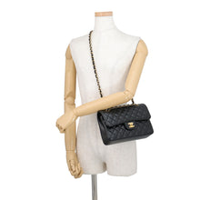 Load image into Gallery viewer, CHANEL Matelasse W-Flap W-Chain Shoulder Bag BlackA01113 Caviar Leather Size 23