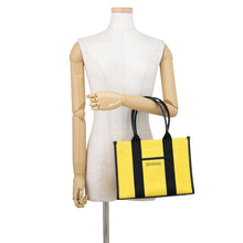 Load image into Gallery viewer, BALENCIAGA HardWear Small 2WAY Tote Bag Yellow/Black671402 Canvas Leather