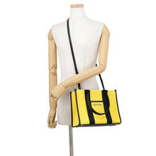 Load image into Gallery viewer, BALENCIAGA HardWear Small 2WAY Tote Bag Yellow/Black671402 Canvas Leather