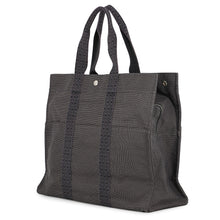 将图像加载到图库查看器中,HERMES Her Line Tote Gray Canvas Size GM