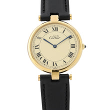 Load image into Gallery viewer, CARTIER Must Vendôme LM Vermeil W30mm SV925 Leather Ivory DialW1001853