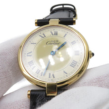 Load image into Gallery viewer, CARTIER Must Vendôme LM Vermeil W30mm SV925 Leather Ivory DialW1001853