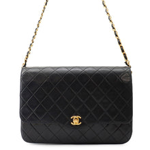 将图像加载到图库查看器中,CHANEL Matelasse ChainShoulder Bag Black Lambskin Size 25