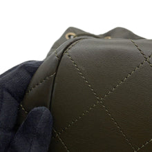 将图像加载到图库查看器中,CHANEL Drawstring Double Pocket Backpack KhakiAS4342 Leather