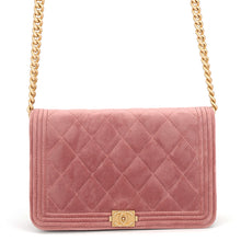 Load image into Gallery viewer, CHANEL Boy Chanel Chain Wallet Pink Velvet