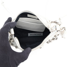 Load image into Gallery viewer, BALENCIAGA Le Cagoule Shoulder Bag White695814 Embossed Leather Size Mini