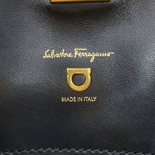 Load image into Gallery viewer, Ferragamo Gancini Tote Bag Black/Beige21H663 720393 Leather Canvas